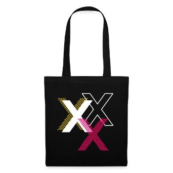 Buchstabe X - Stoffbeutel - Schwarz - Vorne