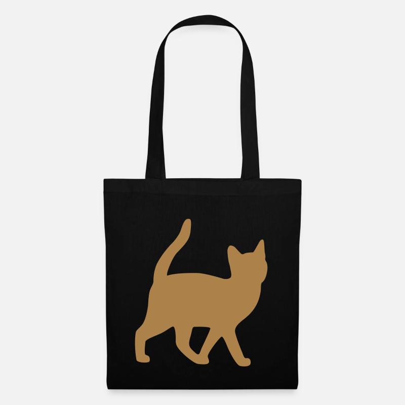 Katze - Stoffbeutel - Schwarz