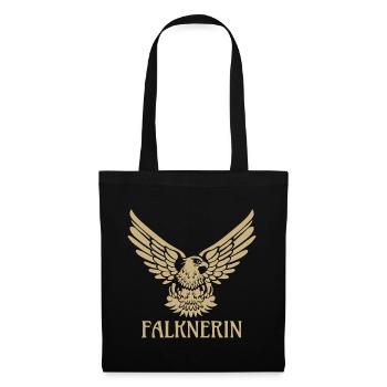 Falknerin Falke Adler Greifvogel Falknerei Falkner - Stoffbeutel - Schwarz - Vorne
