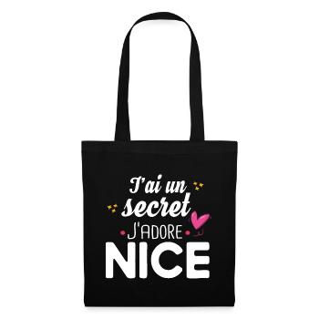 Nice Niçois Niçoise Cadeau Humour Ville France - Sac en tissu - noir - Devant