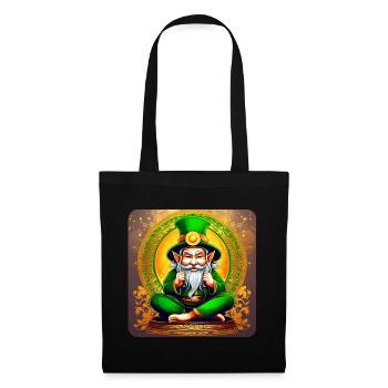 Leprechaun irlandais en position de Bouddha - Sac en tissu - noir - Devant