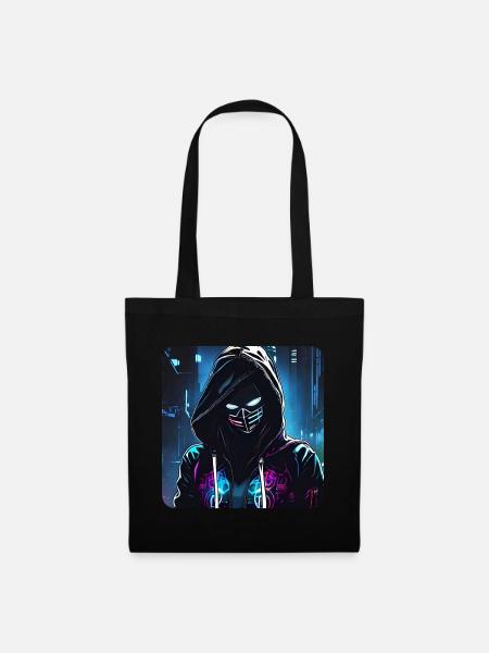 Cooles Cyberpunk Girl - Stoffbeutel - Schwarz