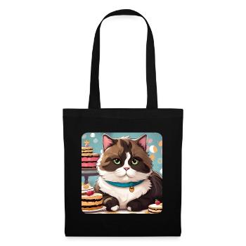 Fat cat with candy - Tote Bag - black - Front
