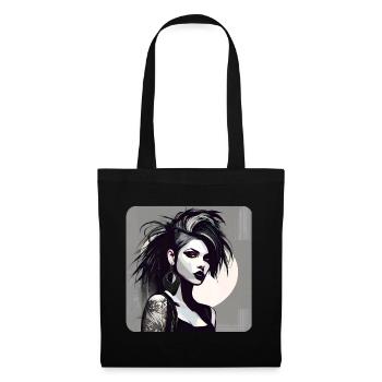 Fille gothique cool avec des tatouages - Sac en tissu - noir - Devant