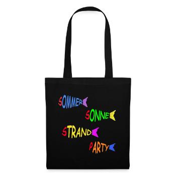 Soleil d’été Plage Poisson - Sac en tissu - noir - Devant
