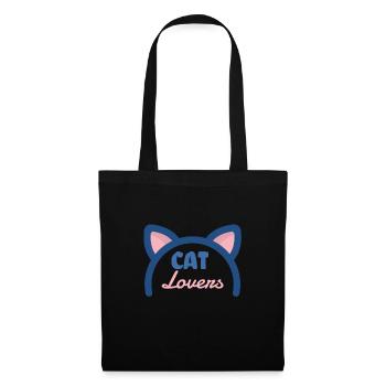 Amoureux des chats - Sac en tissu - noir - Devant