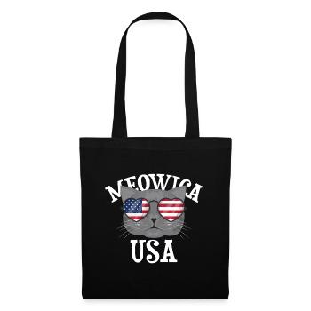 Meowica USA Cat (cat) - Tote Bag - black - Front