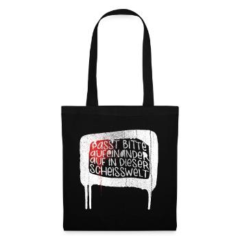S'il vous plaît regarder les uns les autres dans ce putain monde - Sac en tissu - noir - Devant