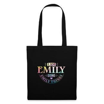 Ich bin Emily Doing Emily Things Geschenk - Stoffbeutel - Schwarz - Vorne