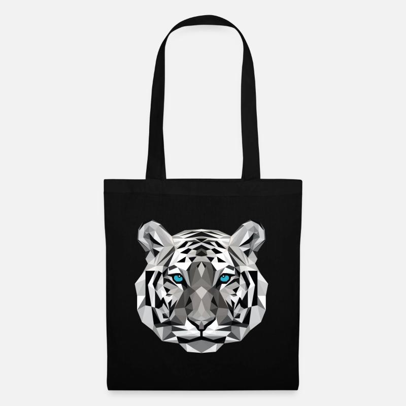 Tiger Polygone - Sac en tissu - noir