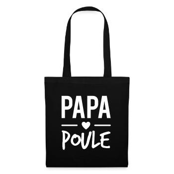 Papa poule - Sac en tissu - noir - Devant
