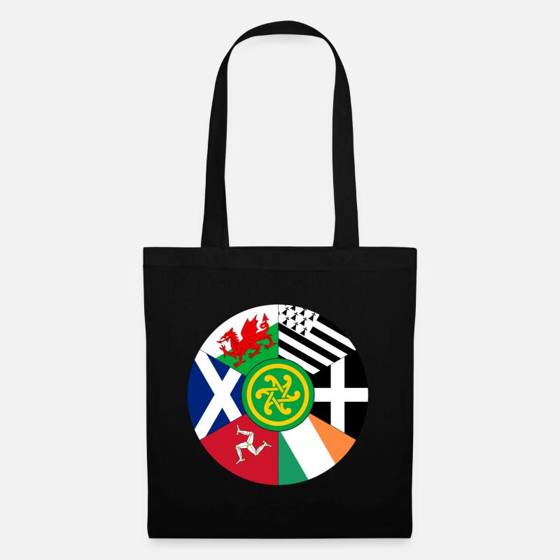 Drapeaux des nations celtiques, Pan Celtic, Pays de Galles, Écosse - Sac en tissu - noir