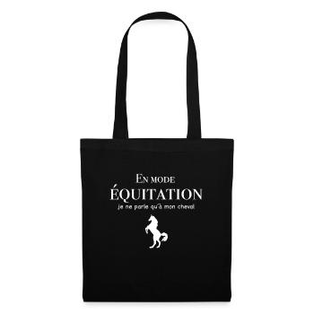 En mode équitation cadeau cheval - Sac en tissu - noir - Devant