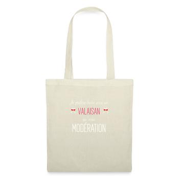 je préfère boire avec un valaisan qu'avec modérati - Sac en tissu - nature - Devant