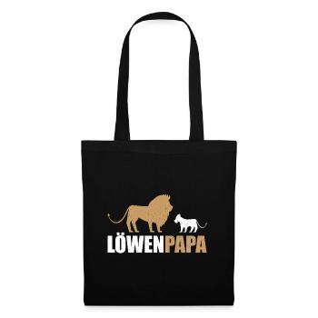 Löwenpapa Vater Opa Onkel Geschenk - Stoffbeutel - Schwarz - Vorne