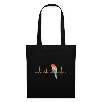 Cadeau de pouls d'oiseau perroquet - Sac en tissu - noir - Devant