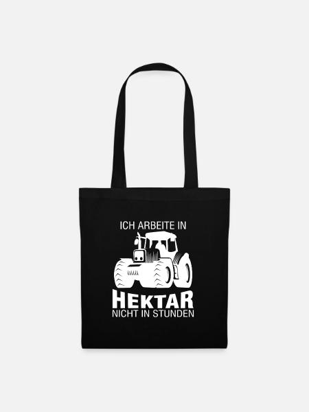 Bauer Traktor Hektar Spruch Geschenk - Stoffbeutel - Schwarz
