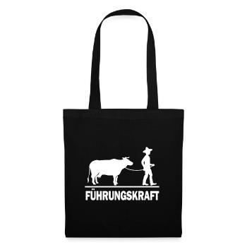Führungskraft Bauer Landwirt Kuh Geschenk - Stoffbeutel - Schwarz - Vorne