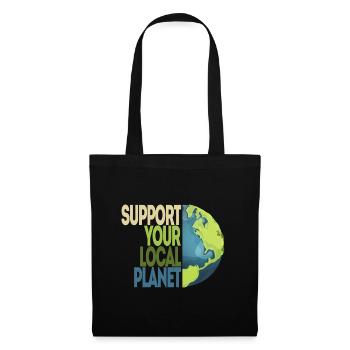 Soutenez votre planète locale Protection de l'environnement Protection du climat - Sac en tissu - noir - Devant