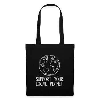 Soutenez votre cadeau de protection de l'environnement de la planète locale - Sac en tissu - noir - Devant