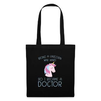 Licorne Phd Doctorate Uni Saying Gift - Sac en tissu - noir - Devant