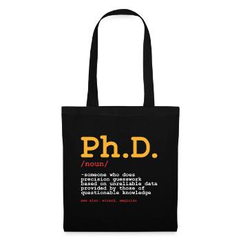 Phd Uni Student Abschluss Geschenk - Stoffbeutel - Schwarz - Vorne
