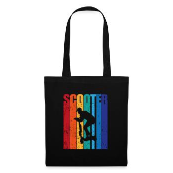 Cadeau de loisir vintage scooter à deux roues - Sac en tissu - noir - Devant