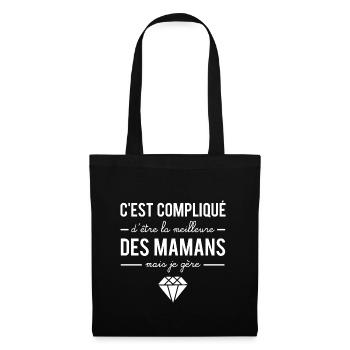 La meilleure des mamans cadeau fête des mères - Sac en tissu - noir - Devant