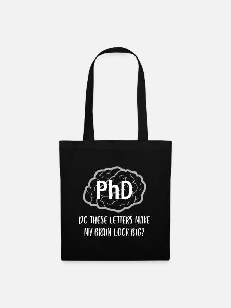 Phd Abschluss Brain Doktor Geschenk - Stoffbeutel - Schwarz