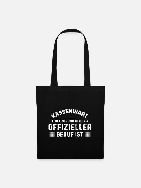 Kassenwart superheld Beruf Geschenk Finanzen - Stoffbeutel - Schwarz