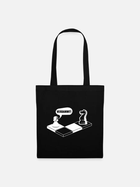 Verdammt Geschenk Schach Schachmeister Denksport - Stoffbeutel - Schwarz