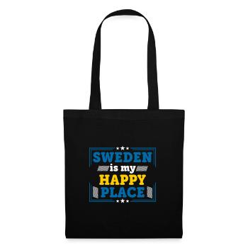 Suède happy place cadeau disant drapeau nord - Sac en tissu - noir - Devant