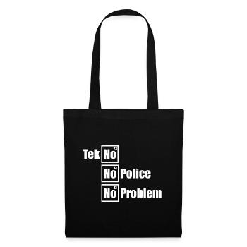Tekno Techno No Police No Problem Raving - Sac en tissu - noir - Devant