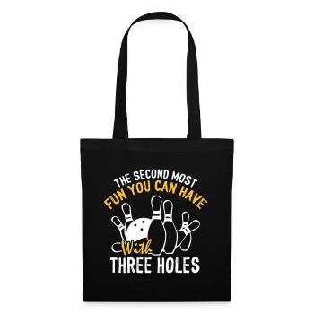 Fun With Three Holes Funny Bowling - Stoffbeutel - Schwarz - Vorne
