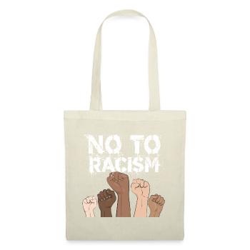 no to racism fist - contre le racisme, stop racism - Sac en tissu - nature - Devant