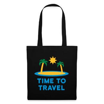 Temps de voyage (île, palmiers, soleil) - Sac en tissu - noir - Devant