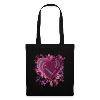 Dance2Trance - Un cœur pour la techno et la transe - Sac en tissu - noir - Devant