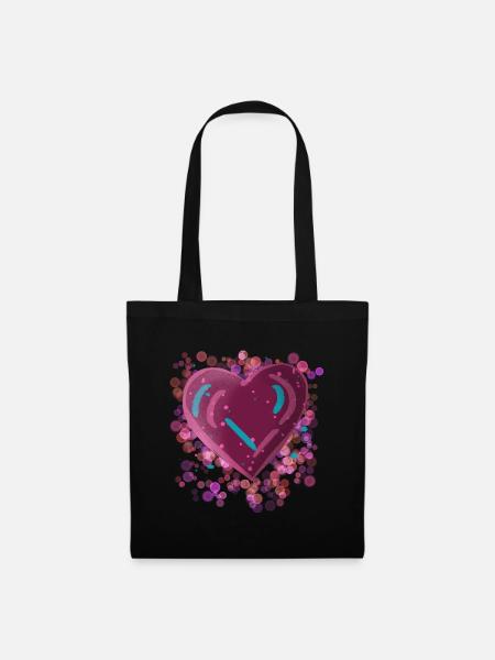 Dance2Trance - A heart for techno and trance - Tote Bag - black