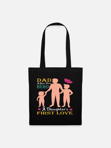 Père et fils - père et fille cadeau père - Sac en tissu - noir