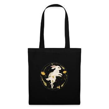 Lapin avec chardon à truie - Sac en tissu - noir - Devant