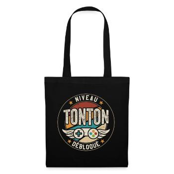 Nouveau Tonton Gamer Niveau Tonton Débloqué - Sac en tissu - noir - Devant