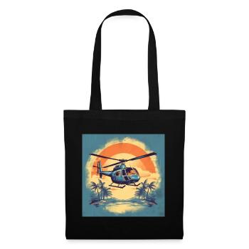 HÉLICOPTÈRE VINTAGE - Sac en tissu - noir - Devant
