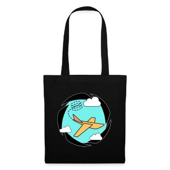 Cool plane aviation lens cartoon - Tote Bag - black - Front