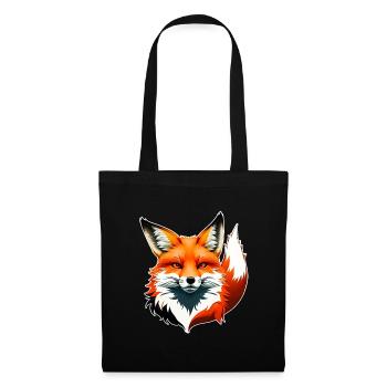 Wild Elegant fox head with foxtail - Tote Bag - black - Front