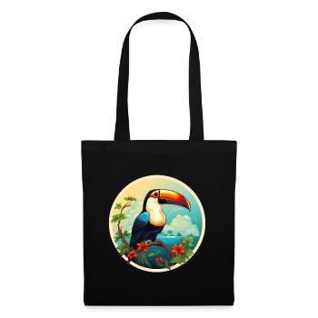 Toucan sur la plage - Sac en tissu - noir - Devant