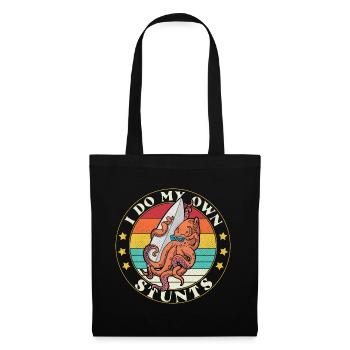 Surfing Octopus Watersports Squid Surfing - Tote Bag - black - Front