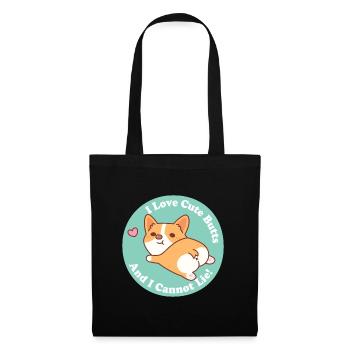 Drôle Corgi J’aime les fesses mignonnes et je ne peux pas mentir - Sac en tissu - noir - Devant