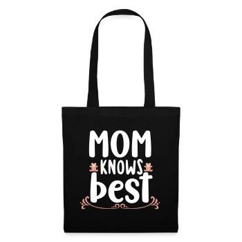 Mom knows best - Stoffbeutel - Schwarz - Vorne