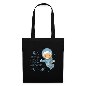 Unser Sandmännchen - Love you to the moon and back - Stoffbeutel - Schwarz - Vorne