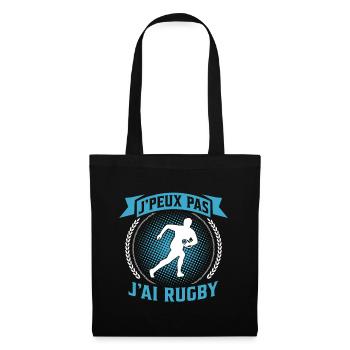 je peux pas j'ai rugby - Sac en tissu - noir - Devant